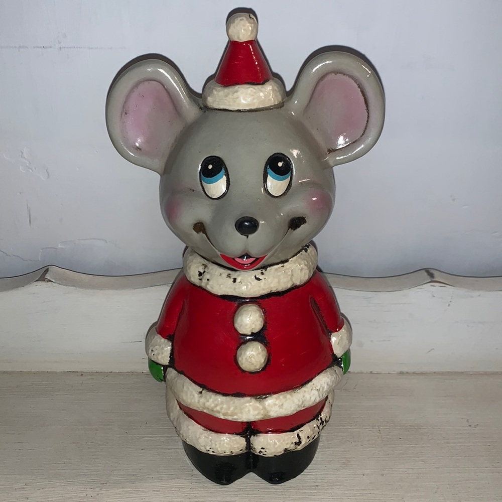 Vintage Christmas Mouse Bank